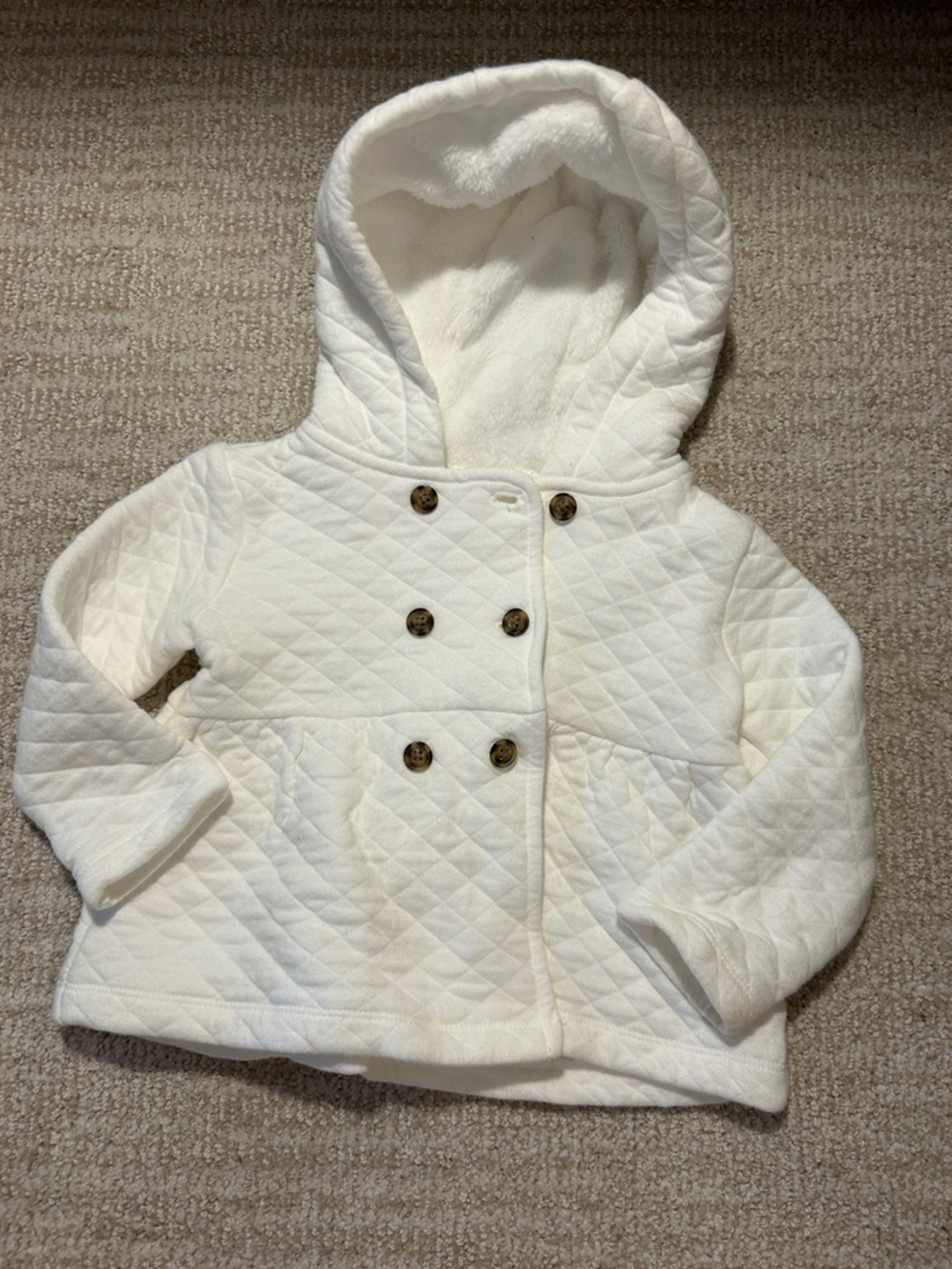 Toddler quilted white jacket